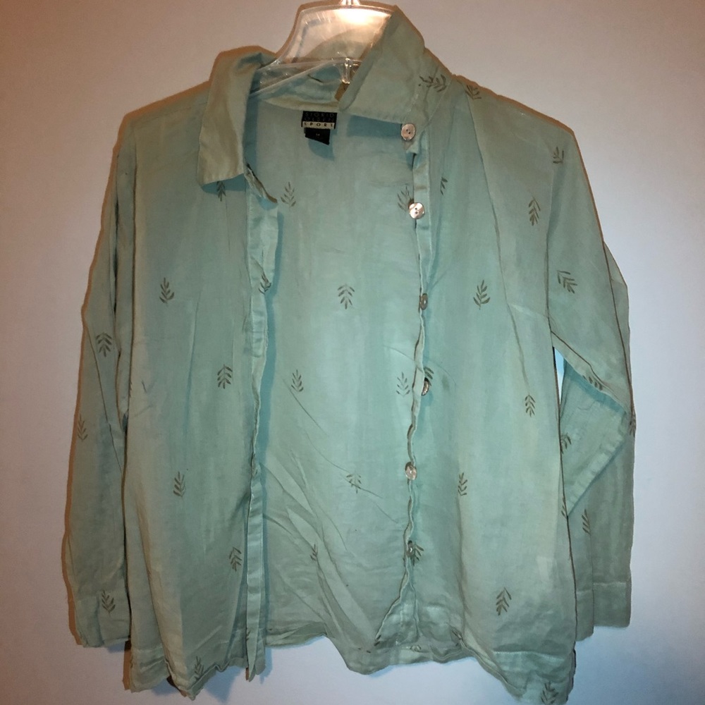 Green Button up